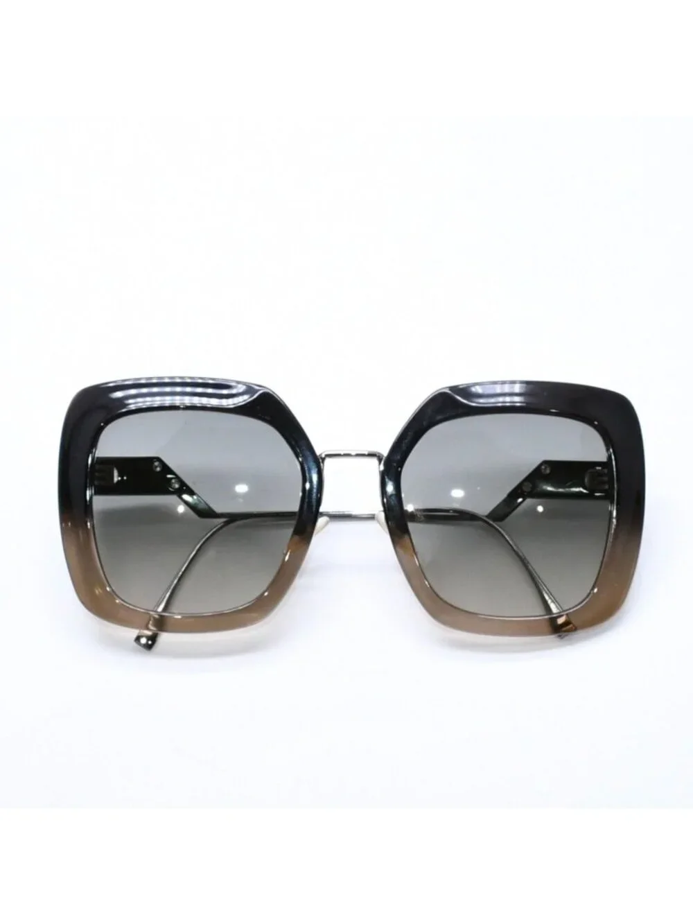 Fendi Sunglasses Eyewear FF Square Black Metal Acetate